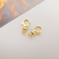 1000S Fournitures de fabrication de bijoux en or massif 18K jaune, crochets de fermeture ouverts pour colliers, attaches de chaîne DIY, sac de fermetures