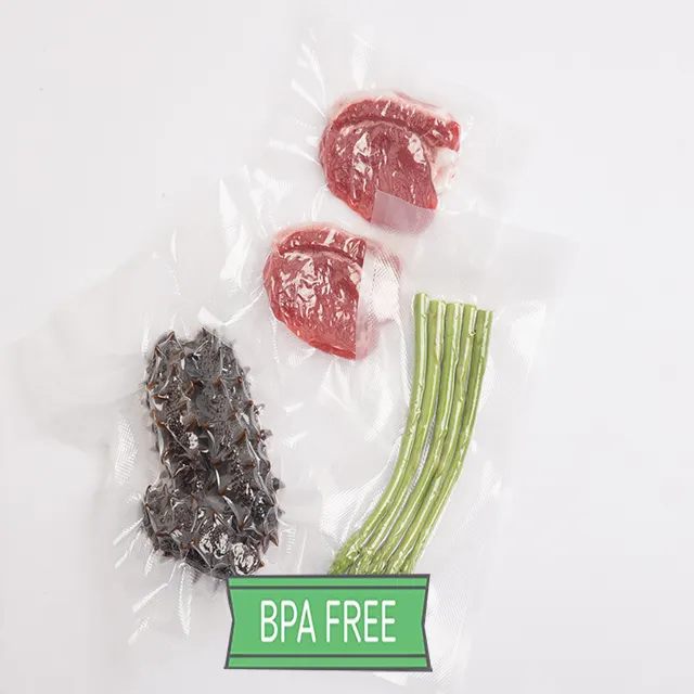 28*500cm sacs d'emballage alimentaire en plastique sous vide en nylon transparent étanche à l'humidité pour la viande de jambon