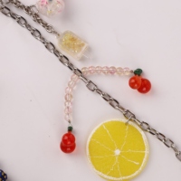 Groothandel Tianxin Eco-vriendelijke duurzame fruit snoep gevlochten sleutelhanger op maat gemaakte citroen kersen hanger voor casual tas bagageband