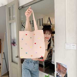 Canvas Women Hand Bag <b>Mini</b> Sizes Student Handbags Cloth Picnic Travel Cotton Tote for Shopping - Product Image 3