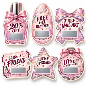 Tarjeta Rasca y Gana Promocional Personalizada para Salón de Uñas, con Diferentes Formas, Impresión a Color y Datos Variables - Product Image 6