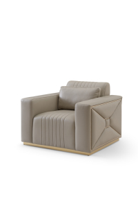 Divano moderno in pelle Beige con cuscini decorativi e mobili da soggiorno di lusso in acciaio inossidabile per la <span class=keywords><strong>casa</strong></span> e l'hotel - Product Image 2