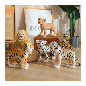 Farklı Peluş Simülasyon Orman Hayvanları Leopar Kaplan Aslan Hayvan Yumuşak Peluş Hayvanlar Yumuşak Peluş Oyuncaklar - Product Image 1