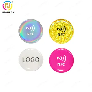 Adhesive RFID Social Media Sticker 13.56MHz NFC213 NFC215 NFC216 Epoxy NFC Phone Tags