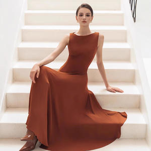 Abito senza maniche elegante con drappeggio e Design di nicchia vietnamita <span class=keywords><strong>gonna</strong></span> lunga a vita semplice - Product Image 5