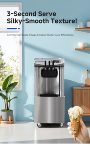 Máquina de helado suave GRACE Vertical3 de 3 sabores con autolimpieza, máquina comercial de helado suave, máquina italiana para hacer helado. - Product Image 6