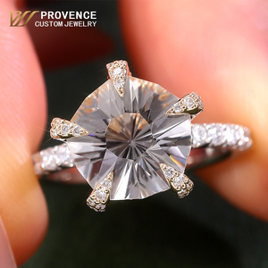 Anillo de diamante cultivado en laboratorio con corte fuegos artificiales de 1.5 quilates, personalización privada IGI, incrustaciones de oro de dos tonos, engaste de 5 garras, anillo de diamante CVD para mujer - Product Image 1