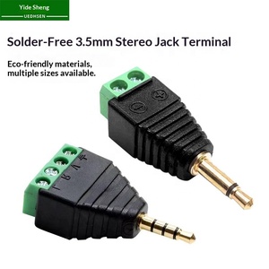 工場卸売 3.5mm はんだ不要 金メッキプラグ ステレオヘッドセット オス・メス オーディオコネクタ端子 - Product Image 4