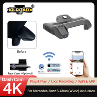 Caméra embarquée Holroadx 4K 2160P avec double objectif, WiFi, vision nocturne et module GPS pour Mercedes-Benz Classe S 2013-2020