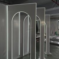 Arches de fond de forme rectangulaire moderne Led acrylique arc de fond pour événement incurvé support de toile de fond pour scène de mariage