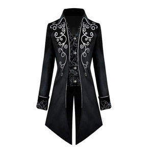 Manteau trench <span class=keywords><strong>steampunk</strong></span> pour <span class=keywords><strong>homme</strong></span>, style vintage, prince médiéval, smoking, veste brodée de la Renaissance, costume de cosplay pour fête d'Halloween - Product Image 6