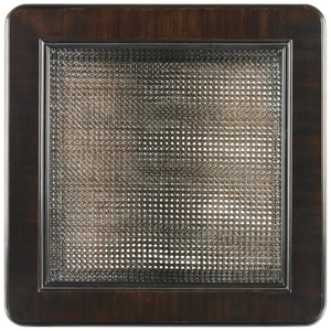 Table d'appoint classique artisanale à 3 étagères en osier et bois avec finition foncée et plateau en verre pour salon et hôtels - Product Image 2