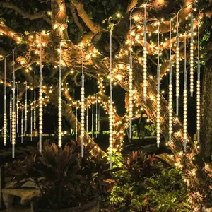 Christmas Lights Falling Rain Light Meteor Shower Rain Lights 30cm 8 Tubes Outdoor Waterproof Decorative For Outdoor Decorations