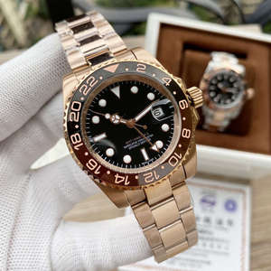 <span class=keywords><strong>Orologio</strong></span> automatico GMT NH34 in oro <span class=keywords><strong>giallo</strong></span> da 40 mm per <span class=keywords><strong>uomo</strong></span>, ceramica, lunetta grigio nero, vetro zaffiro, quadrante luminoso, impermeabile - Product Image 4