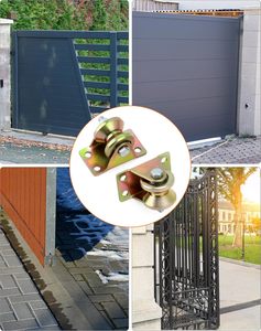Porte d'entrepôt extérieure de roue portante de porte de fer d'or moderne avec l'aspect soyeux haute luminosité longue durée de vie - Product Image 5