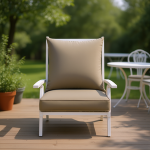 Coussin de chaise d'extérieur taupe 15,7x15,7x2,8 en tissu Oxford pour mobilier de patio, amovible et lavable - Product Image 2