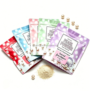 Custom Private Label Printing Aluminum Foil Zipper Stand up Pouches Resealable Pearl Powder <b>Bags</b> for Powder - Product Image 2
