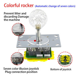 Đầy màu sắc pha lê LED ánh sáng <span class=keywords><strong>Arcade</strong></span> <span class=keywords><strong>Joystick</strong></span> kim loại trò chơi câu cá hướng điều khiển Phụ kiện cho Claw máy tuổi 6 + năm - Product Image 3