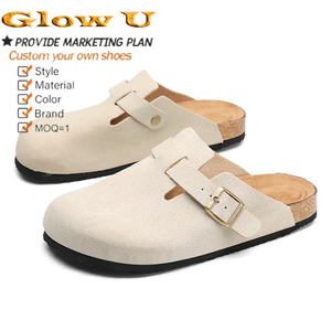 Birkenstocks thiết kế sang trọng màu đen của phụ nữ bên mùa hè căn hộ giản dị hợp thời trang vườn Guốc mules dập nổi tùy chỉnh Guốc - Product Image 1