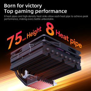 Snowman 8 ống dẫn nhiệt CPU mát PWM Fan cấu hình thấp tản nhiệt năng động argb chiếu sáng tuyệt vời nhiệt công suất CPU làm mát không khí - Product Image 3