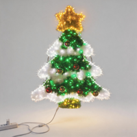 Sapins artificiels en PVC pour fêtes de Noël, avec LED blanc chaud IP65 multifonctions, pour la maison, les fêtes et le jardin