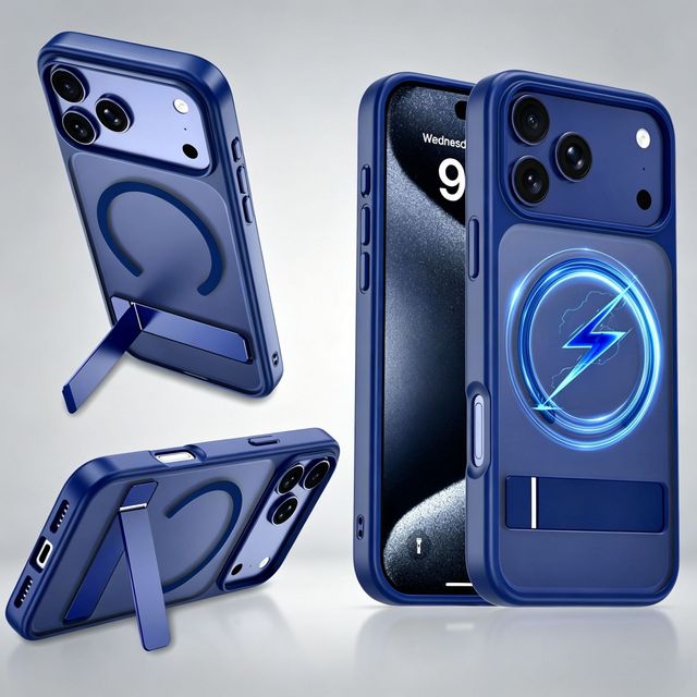 OEM Custom Logo Soft Skin Touch Magnetic Anti-Drop Case Built-in Invisible Stand Full Lens Protection for iPhone 17 18 Pro Max