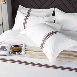 Ensembles de taie d'oreiller modernes personnalisés avec un beau drap plat <span class=keywords><strong>Prim</strong></span> et un motif végétal tissé - Product Image 5