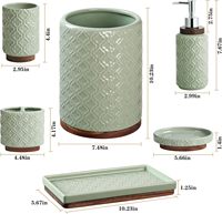 Ensemble d'accessoires de salle de bain modernes en céramique, six pièces, écologiques, pour la décoration de la salle de bain et les cadeaux