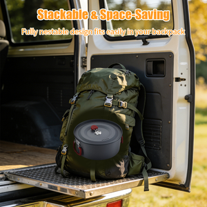 Ensemble de cuisine de camping 4 pièces en aluminium empilable pour les voyages courts – Idéal pour les campeurs débutants - Product Image 4