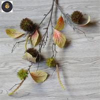 E418 buah kastanye buatan pengaturan bunga Cina pemasangan lembut pohon kastanye dihiasi buah
