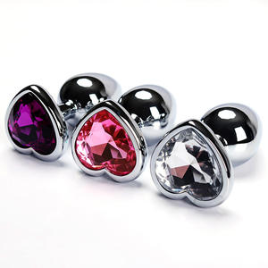5 boyutları farklı renk paslanmaz çelik <span class=keywords><strong>Jewel</strong></span> Anal Plug kalp şekli Metal Buttplug seks oyuncakları kadınlar için - Product Image 1