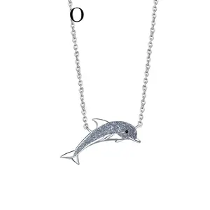 Оптовая продажа, 925 ожерелье с подвеской в виде дельфина