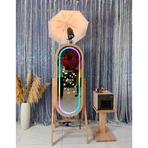 Coque de Photobooth en Bois pour Fête, Mini PC <span class=keywords><strong>Mac</strong></span>/Windows, Photobooth DSLR, Miroir Magique, Support d'Imprimante en Bois pour Événements - Product Image 3