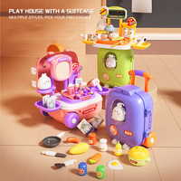 Maison de jeu classique 3 en 1 pour enfants d'âge préscolaire Jouets d'apprentissage Cuisine Chef Maquillage Docteur Jeu de rôle Pretend Kit Set