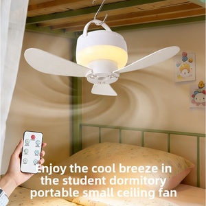 Ventilador de Techo Silencioso sin Escobillas, Recargable por USB, con Luz Nocturna LED, Mini Ventilador Compacto para Uso Nocturno de Estudiantes - Product Image 4