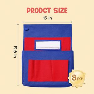 Pochettes porte-étiquettes nominatives pour étudiants, organisateur de rangement pour sièges de classe avec tableau, pochette de bureau scolaire, housses de chaise, fournitures de bureau et scolaires - Product Image 3