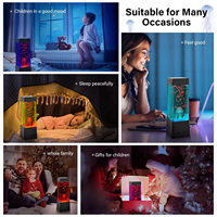 Lampe de nuit LED volcan de lave avec télécommande, alimentation USB, RGB, couleurs changeantes, intensité réglable, lampe de bureau pour chambre d'enfant