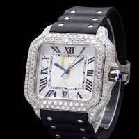 Reloj de Plata de Ley 925 con Incrustaciones de Moissanita para Hombre, Reloj de Moda para Mayoristas, Uso Diario, Regalo para Fiestas