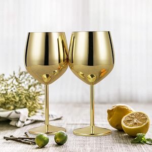 Verres à vin dorés incassables et durables de 550 ml – Gobelets populaires en acier inoxydable pour le voyage ou le camping - Product Image 1