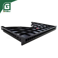 Geteknet Channel Type 19 Inch ABS Black Cabinet Rack 24 Port Data Center Patch Cord Cable Management Tray