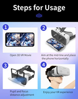 Kacamata VR 3D G15 Laris Manis untuk iPhone dan Smartphone Android dengan Layar Virtual >80 inci, Kompatibilitas 4.7-7 inci, Kacamata Video