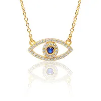 Le donne gioielli in oro placcato blue stone sterling argento della collana dell'occhio diabolico