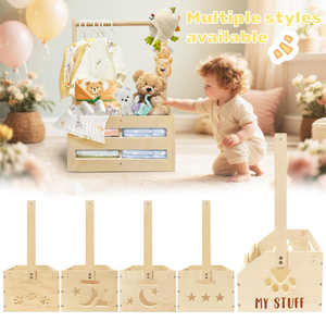 Cajón de madera para <span class=keywords><strong>Baby</strong></span> Shower, armario, cesta para <span class=keywords><strong>Baby</strong></span> Shower con perchas y divisores - Product Image 2