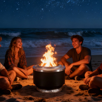Table de foyer extérieure en acier inoxydable de haute qualité, poêle à bois sans fumée pour le camping, chauffage extérieur portable pour le jardin