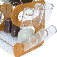 Égouttoir à vaisselle double niveau en métal détachable pour cuisine, support de rangement et séchage pour ustensiles ménagers