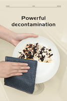 Serviette de cuisine en microfibre grise 300 g/m² à pois, très absorbante, réutilisable, séchage rapide pour cuisine et salles de bain