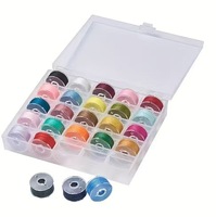Ensemble de 25 accessoires de couture pour la maison, fil coloré et canette en plastique, kit de couture de style simple