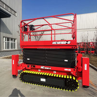 KCCL Vente en gros Plate-forme élévatrice hydraulique à ciseaux sur chenilles automotrice de 16m pour travaux aériens et terrains accidentés