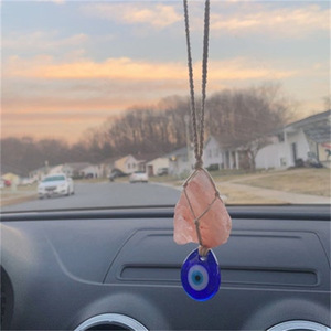 Colgante de Ojo Azul de cristal de algodón tejido a mano-Decoración de <span class=keywords><strong>pared</strong></span> bohemia y adorno interior de coche - Product Image 5