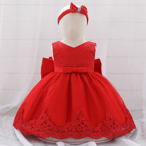 Vestido de Lujo para Bebé Niña en Tul Rosa con Lazo en la Espalda, Traje para Celebración del Primer Cumpleaños - Product Image 6